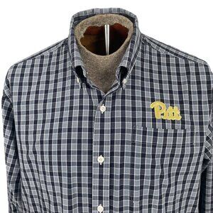 Pitt Panthers Mens Button-Down Plaid Shirt Cutter Buck XL EUC